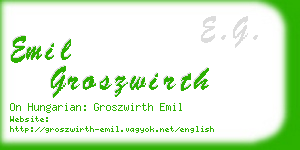 emil groszwirth business card